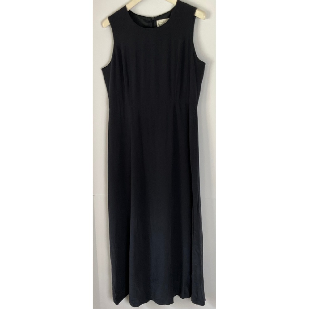 Victoria Holley Womens 100% Silk Sleeveless Maxi Dress Gray Blue size 10 Formal